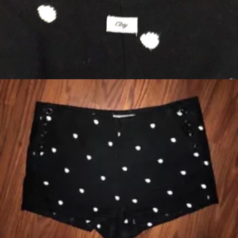 Obey Black White Polka Dots Retro Shorts